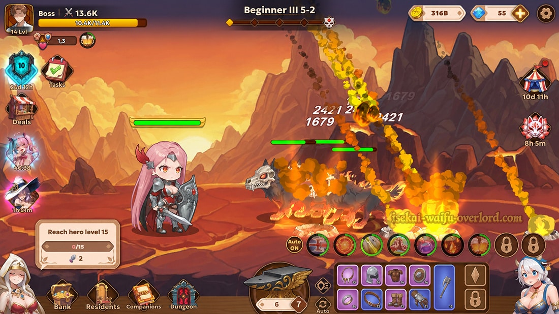 Exploration de donjon dans Isekai Waifu Overlord