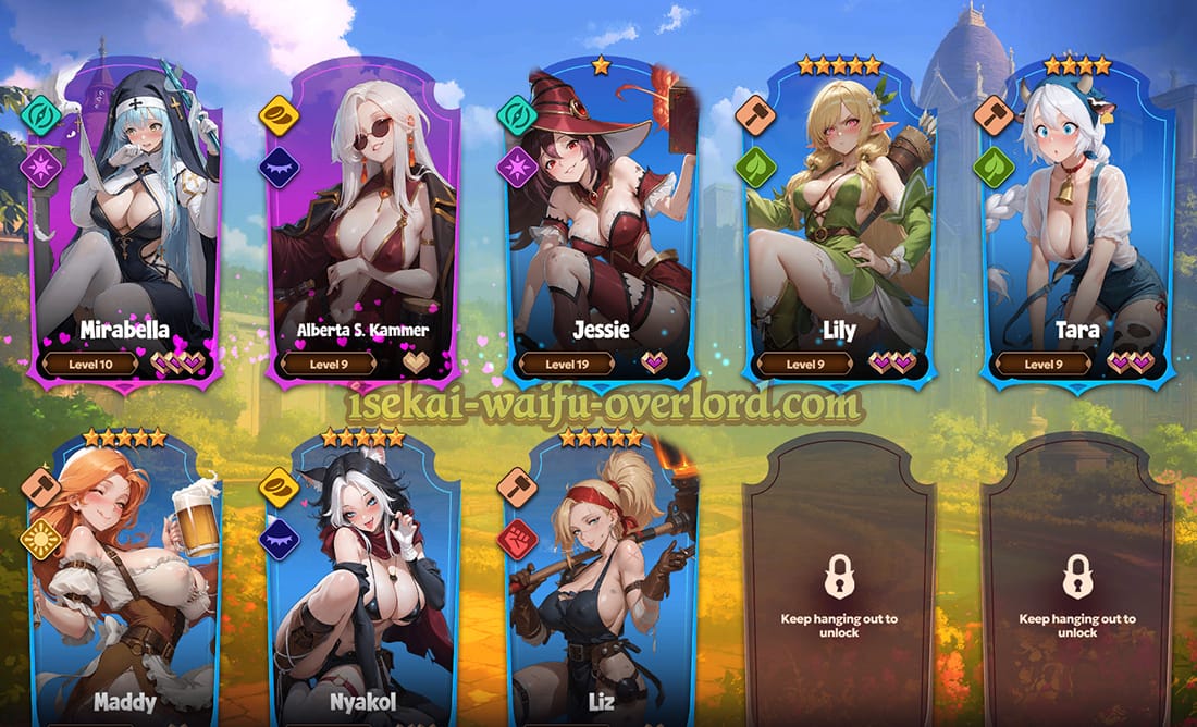 Collection de personnages waifus